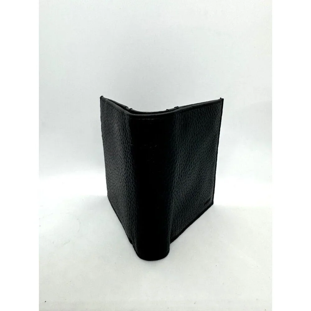 DKNY pebbled faux-leather foldable men's wallet cardcase RFID- Black/Dark navy